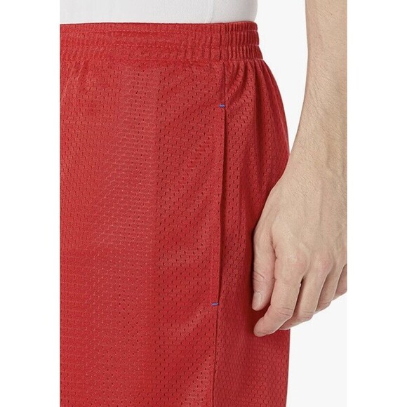 New Mens Athletic Mesh Shorts XL Jersey Pockets Red Gym Basketball - Picture 4 of 11